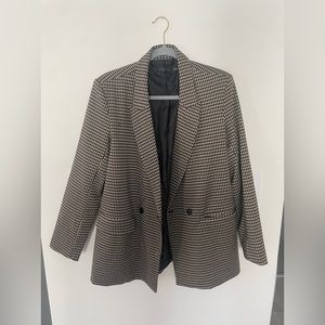 BROWN AND BLACK CHECKERED COAT